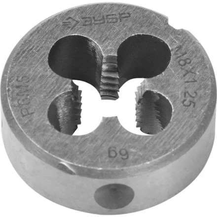 Плашка ЗУБР &quot;ЭКСПЕРТ&quot; круглая машинно-ручная для нарезания метрической резьбы, М8 x 1,25 4-28023-08-1.25 купить в Ижевске