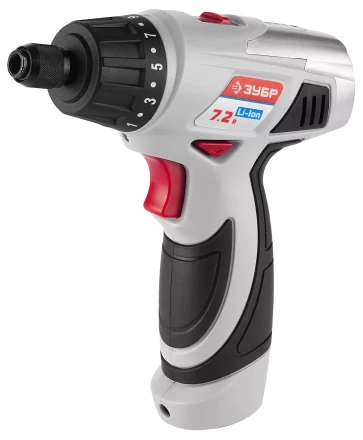 Шуруповерт ЗУБР 2-х скор,Li-Ion,реверс,15+1,зарядка 3-5ч,10мм,0-160 и 0-320об/мин,1,5А/ч,7,2В,набор бит,в блистере ЗДА-7.2-Ли Б купить в Ижевске