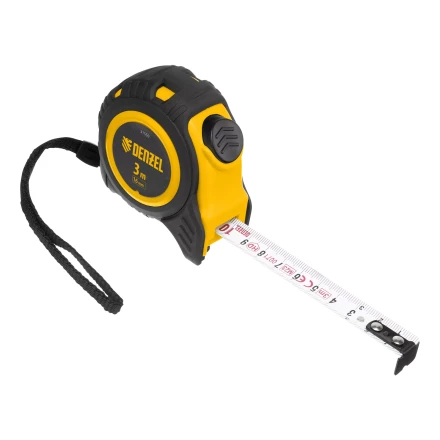 Рулетка Denzel 3м х 16мм, обрезиненный корпус, автоматическая фиксация, 31550 купить в Ижевске