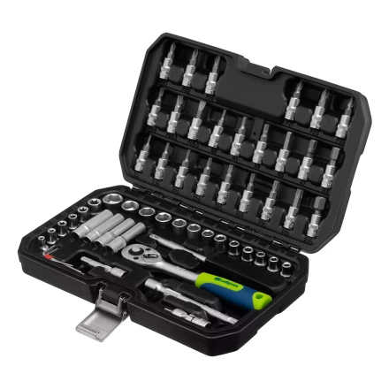 Набор инструментов Сибртех 13399, 1/4&quot;, пластиковый кейс 56 предметов купить в Ижевске