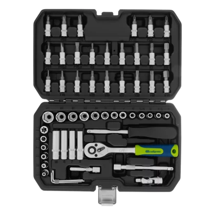 Набор инструментов Сибртех 13399, 1/4&quot;, пластиковый кейс 56 предметов купить в Ижевске