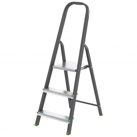 Стремянка 3 ступени стальной Профиль алюминиевые ступени Россия Сибртех 97953 купить в Ижевске