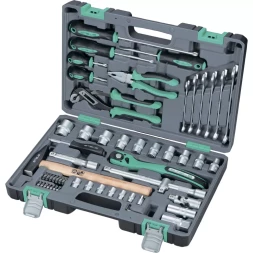 Набор инструмента 1/2 Cr-V S2 усиленный кейс 58 предм. STELS 14113