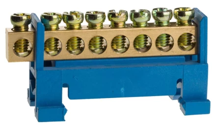 Шина СВЕТОЗАР нулевая на изоляторе типа &quot;Стойка&quot; макс. ток 100А, 5,2мм, 8 полюсов 49806-08 купить в Ижевске