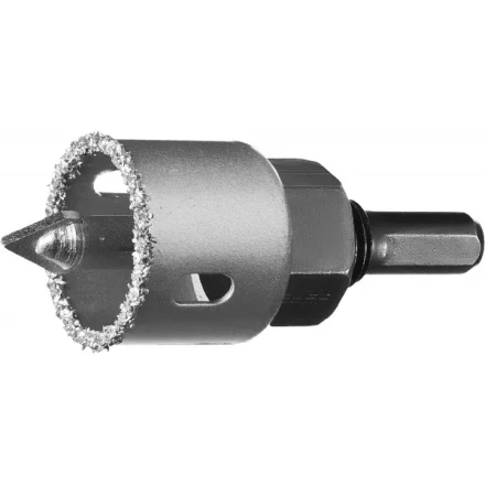 Коронка-чашка ЗУБР &quot;ПРОФЕССИОНАЛ&quot; c карбид-вольфрамовым нанесением, 32 мм, высота 25 мм, в сборе с державкой и сверлом 33360-032_z01 купить в Ижевске