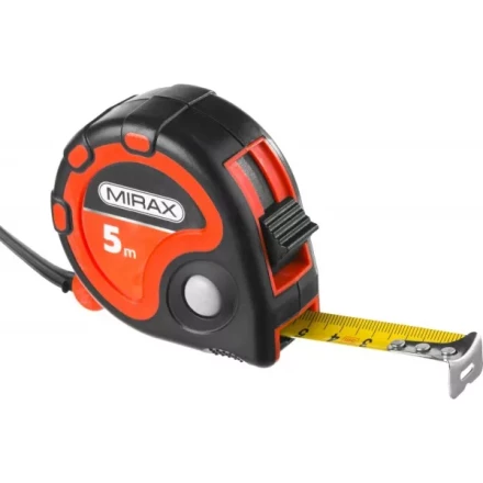 Рулетка MIRAX, 3 стопора, двухкомпонентный пластиковый корпус, 5мх19мм 34013-05-19 купить в Ижевске