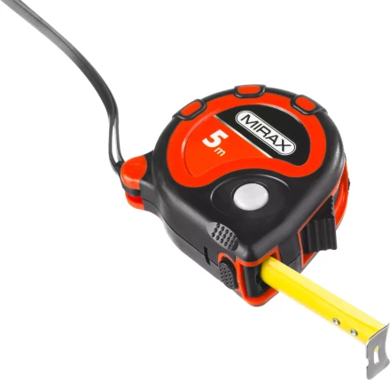 Рулетка MIRAX, 3 стопора, двухкомпонентный пластиковый корпус, 5мх19мм 34013-05-19 купить в Ижевске