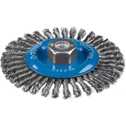 ЗУБР "ПРОФЕССИОНАЛ". Щетка дисковая для УШМ, плетеные пучки стальной проволоки 0,5мм, 125ммхМ14 35192-125_z02