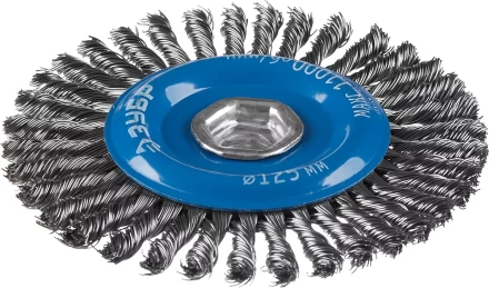 ЗУБР &quot;ПРОФЕССИОНАЛ&quot;. Щетка дисковая для УШМ, плетеные пучки стальной проволоки 0,5мм, 125ммхМ14 35192-125_z02 купить в Ижевске