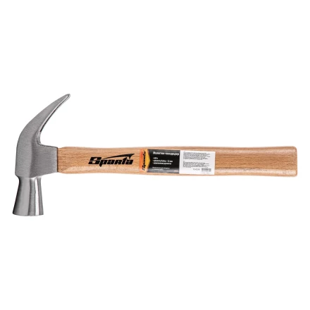 Молоток-гвоздодер, 650 г Sparta, боек 32 мм, деревянная рукоятка, 104235 купить в Ижевске