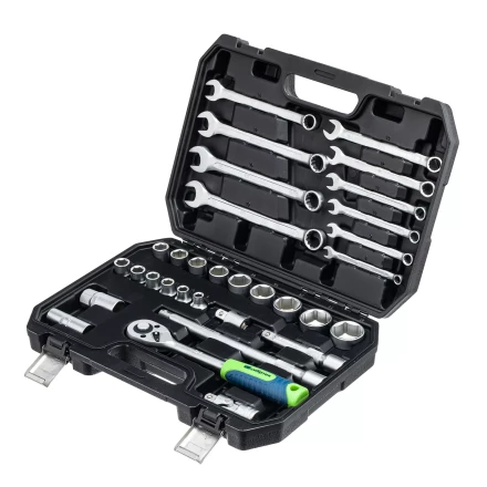 Набор инструментов Сибртех 13393, 1/2&quot;, пластиковый кейс, 32 предмета купить в Ижевске