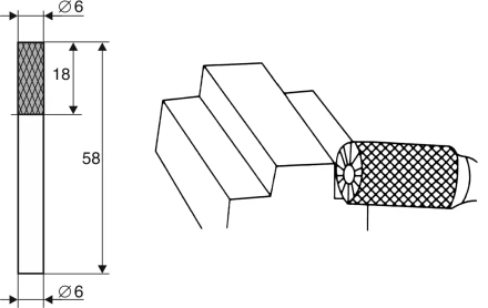 Борфреза Цилиндрическая c режущей кромкой B 6х6 Энкор 21702 купить в Ижевске