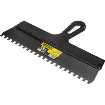 Шпатель STAYER &quot;PROFESSIONAL&quot; нержавеющий зубчатый с пластмассовой ручкой, 350мм, зуб 8х8мм 1009-35-08 купить в Ижевске