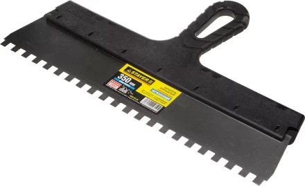 Шпатель STAYER &quot;PROFESSIONAL&quot; нержавеющий зубчатый с пластмассовой ручкой, 350мм, зуб 8х8мм 1009-35-08 купить в Ижевске