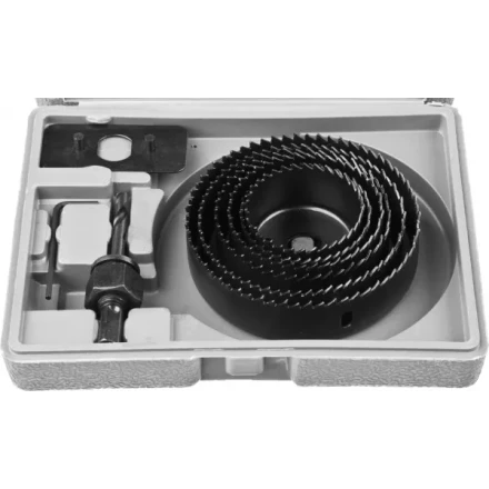 Набор кольцевых коронок по дереву STAYER &quot;MASTER&quot; Д51, 57, 67, 76, 88, 102мм. 8шт. 29600-H8 купить в Ижевске