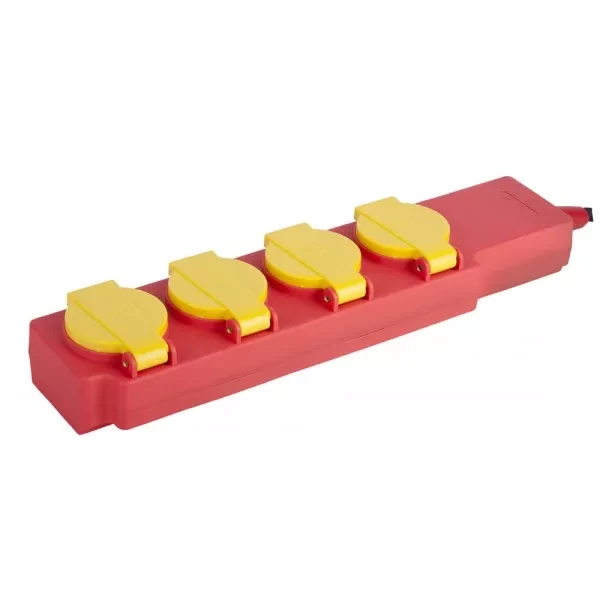 Удлинитель силовой "СТРОИТЕЛЬ", 5 м, 3500 Вт, 4 гнезда, с крышками, ПВС 3x1 мм2 СВЕТОЗАР SV-55044-5 купить в Ижевске
