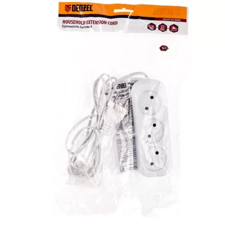 Удлинитель бытовой без заземления 2 м 3 розетки 6 A серия УХ6 Denzel 95925 купить в Ижевске