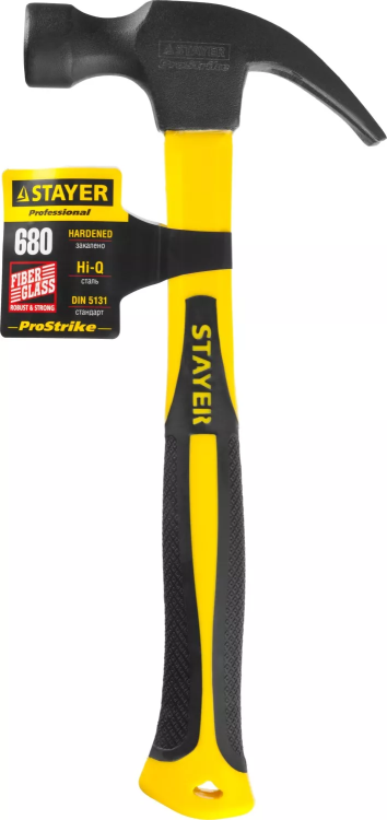 Молоток-гвоздодер "Fiberglass", 680г, STAYER Professional 2026_z01 купить в Ижевске