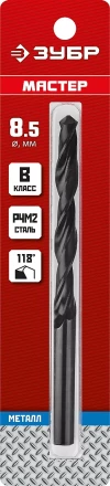ЗУБР 8.5 х 117 мм, сталь Р4М2, класс В, сверло по металлу (29605-8.5) купить в Ижевске