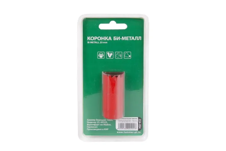 Коронка биметаллическая HAMMER Ф25х38мм 5/8" BiMETALL (224-004) купить в Ижевске