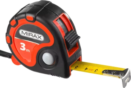 Рулетка MIRAX, 3 стопора, двухкомпонентный пластиковый корпус, 3мх16мм 34013-03-16 купить в Ижевске