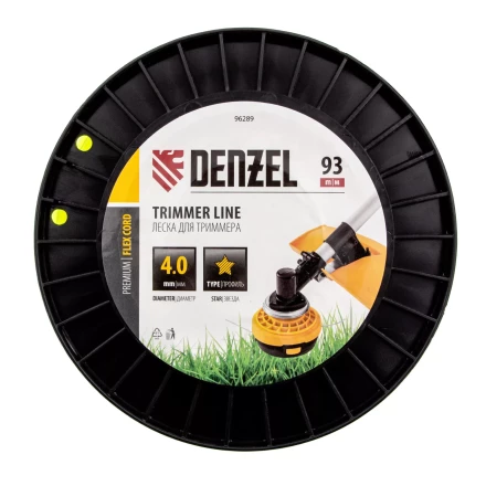 Леска для триммера звезда, 4,0мм х 93м, на DIN катушке FLEX CORD// Denzel 96289 купить в Ижевске