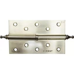 Петля дверная разъемная ЗУБР "ЭКСПЕРТ", 1 подшипник, цвет мат. латунь (SB), правая, с крепежом, 125х75х2,5мм,2шт 37605-125-3R