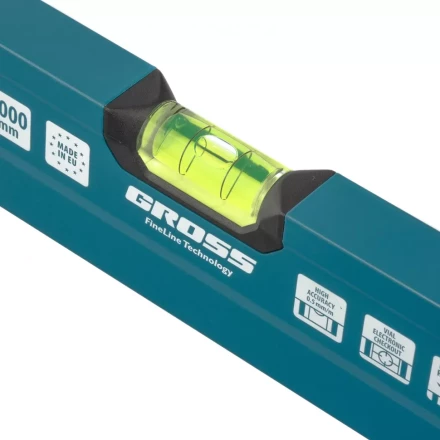 Уровень алюминиевый 1000 мм 2 рукоятки фрезеровка 3 глазка Prazision Gross 34442 купить в Ижевске