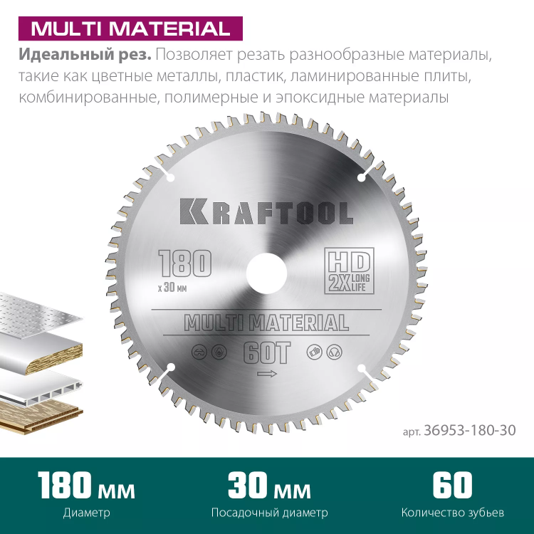 Диск пильный Multi Material, повышенный ресурс 36953-180-30 купить в Ижевске