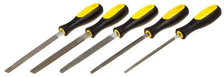 Набор STAYER &quot;PROFI&quot;: Напильники с двухкомпонентной рукояткой,плоский,полукруглый,трехгран,квадратный,круглый,№2,150мм 1681-15-H5_z01 купить в Ижевске