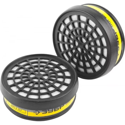 Фильтр ЗУБР &quot;ЭКСПЕРТ&quot; сменный для респираторов и масок, тип B1E1 от кислых газов, 2шт 11131 купить в Ижевске