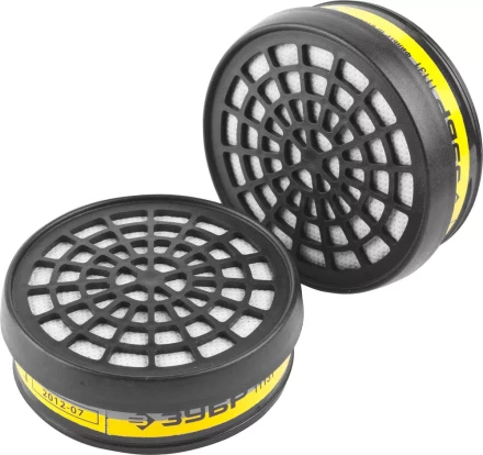 Фильтр ЗУБР &quot;ЭКСПЕРТ&quot; сменный для респираторов и масок, тип B1E1 от кислых газов, 2шт 11131 купить в Ижевске