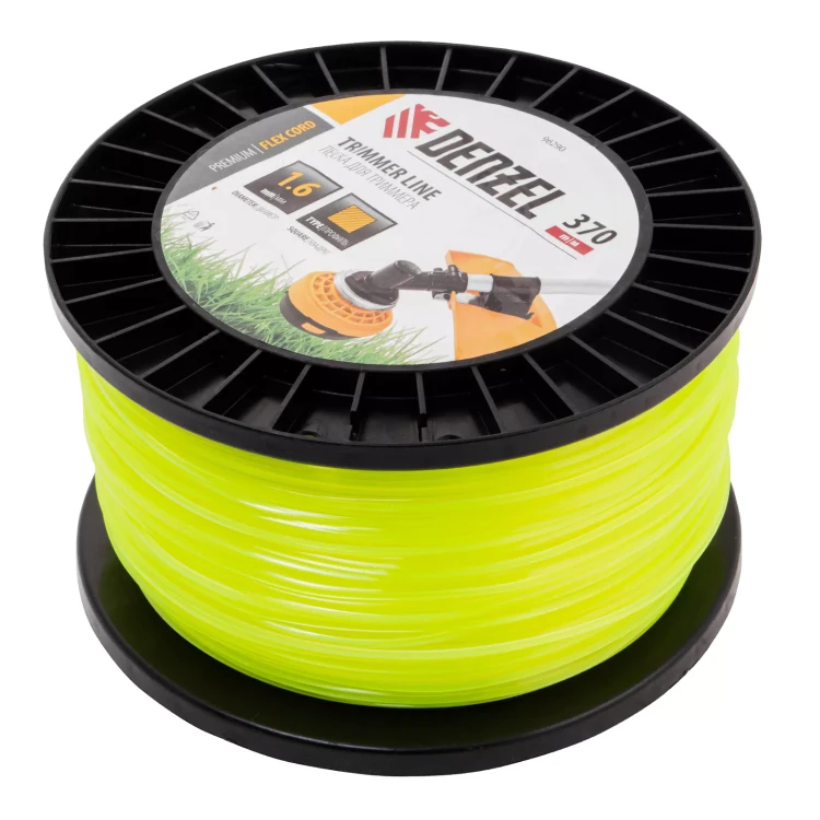 Леска для триммера квадрат 1,6мм х 370м, на DIN катушке FLEX CORD// Denzel 96290 купить в Ижевске