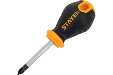 Отвертка STAYER &quot;MASTER&quot;, двухкомпонентная рукоятка, магнитный наконечник, &quot;STUBBY&quot; ( бочка ), PH1x38мм 2510-38-1_z03 купить в Ижевске