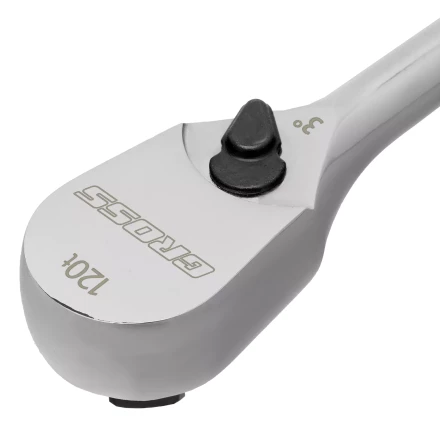 Ключ-трещотка 1/2&quot; Gross 14052, CrV, 120 зубьев, цельнометаллический, хром купить в Ижевске