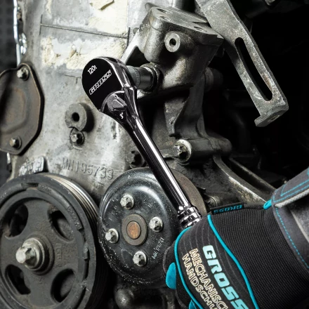 Ключ-трещотка 1/2&quot; Gross 14052, CrV, 120 зубьев, цельнометаллический, хром купить в Ижевске