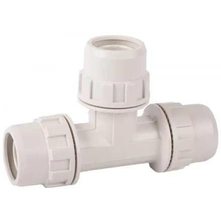 Тройник ЗУБР &quot;ШиреФит&quot; соединительный &quot;штуцер с гайкой - штуцер с гайкой - штуцер с гайкой&quot;, 26мм 51505-26 купить в Ижевске