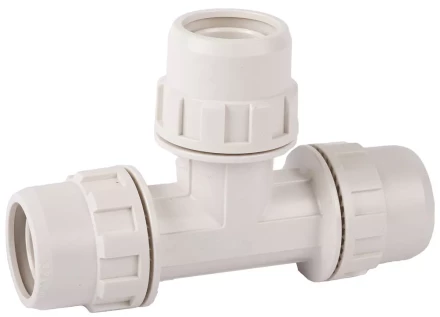 Тройник ЗУБР &quot;ШиреФит&quot; соединительный &quot;штуцер с гайкой - штуцер с гайкой - штуцер с гайкой&quot;, 26мм 51505-26 купить в Ижевске