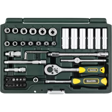Набор KRAFTOOL &quot;EXPERT QUALITAT&quot;: Торцовые головки &quot;SUPER LOCK&quot; с присоединит квадратом, 1/4&quot;, 42 предмета 27885-H42_z02 купить в Ижевске