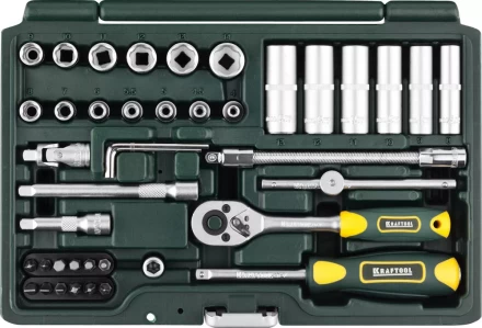 Набор KRAFTOOL &quot;EXPERT QUALITAT&quot;: Торцовые головки &quot;SUPER LOCK&quot; с присоединит квадратом, 1/4&quot;, 42 предмета 27885-H42_z02 купить в Ижевске