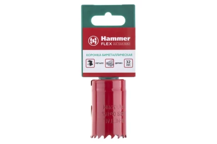 Коронка биметаллическая HAMMER Ф32х38мм 5/8&quot; BiMETALL (224-006) купить в Ижевске