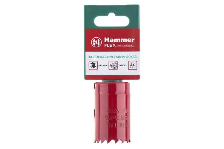 Коронка биметаллическая HAMMER Ф32х38мм 5/8" BiMETALL (224-006) купить в Ижевске