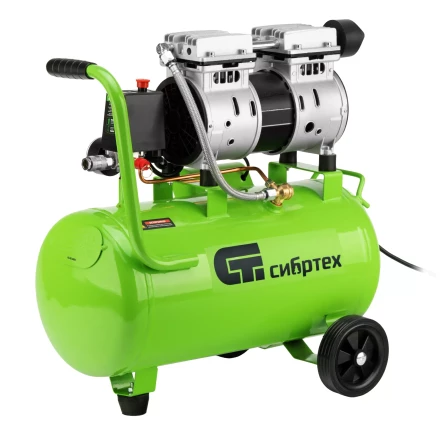 Компрессор безмаслянный малошумный Сибртех МБ 1100/24,1100 Вт, 24 л, 170 л/мин 58006 купить в Ижевске