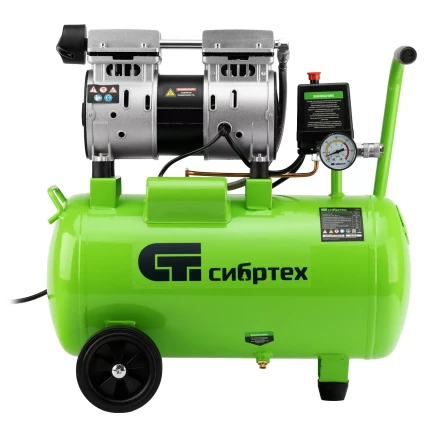 Компрессор безмаслянный малошумный Сибртех МБ 1100/24,1100 Вт, 24 л, 170 л/мин 58006 купить в Ижевске
