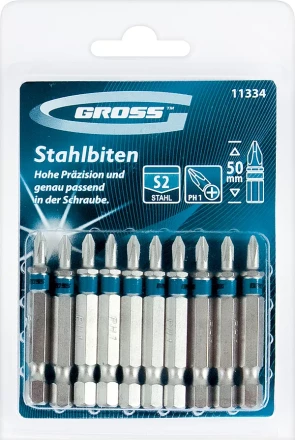 Набор бит РZ3х50, сталь S2, 10шт GROSS 11346 купить в Ижевске