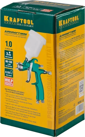 Краскопульт пневматический KRAFTOOL AirKraft Mini, HVLP, c верхним бачком, 1,0мм 06565-1.0 купить в Ижевске