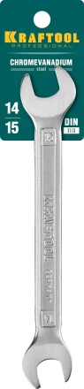 Ключи гаечные рожковые KRAFTOOL, Cr-V, DIN 3110 27033-14-15 купить в Ижевске