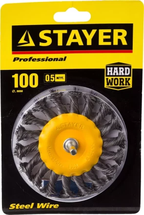 DEXX. Щетка дисковая для дрели, витая стальная латунированная проволока 0,3мм, 50мм 35110-050 купить в Ижевске