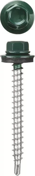 Саморезы СКД кровельные, RAL 6005 зеленый насыщенный, 51 х 4.8 мм, 1 200 шт, для деревянной обрешетки, STAYER 30300-48-051-6005 купить в Ижевске