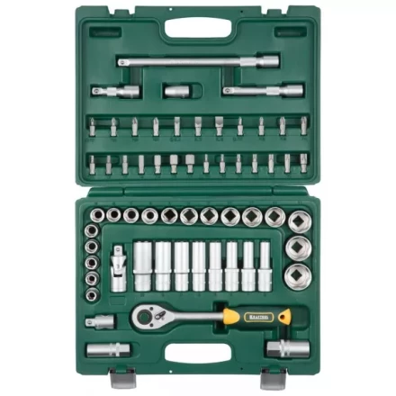 Набор KRAFTOOL &quot;EXPERT QUALITAT&quot;: Торцовые головки &quot;SUPER LOCK&quot; с присоединит квадратом, 1/2&quot;, 60 предметов 27886-H60_z02 купить в Ижевске